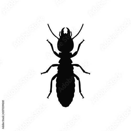 Top view termite silhouette icon vector flat design.