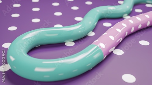 Colorful Polka Dot Slinky Toy on Purple Background for Children's Play