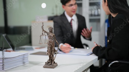 Business team and Male lawyer or judge consult having team meeting with client, Law and Legal services