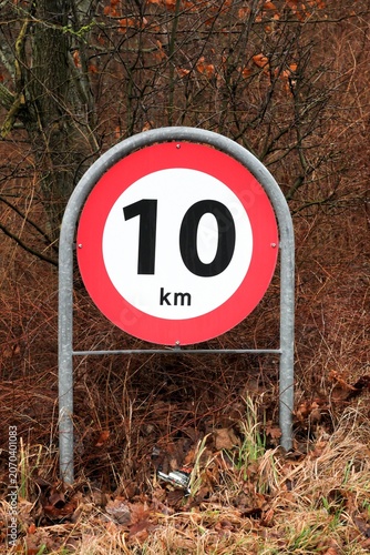 Speed limit traffic sign 10 in Denmark