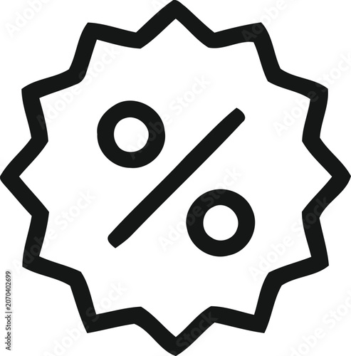 Discount starburst icon percentage off sale promotion graphic