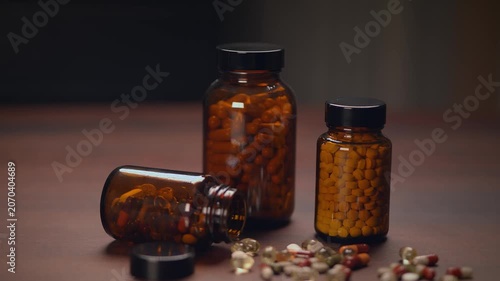 Pharmaceutical prescription medicine pills and capsules drugs pharmacy medication background