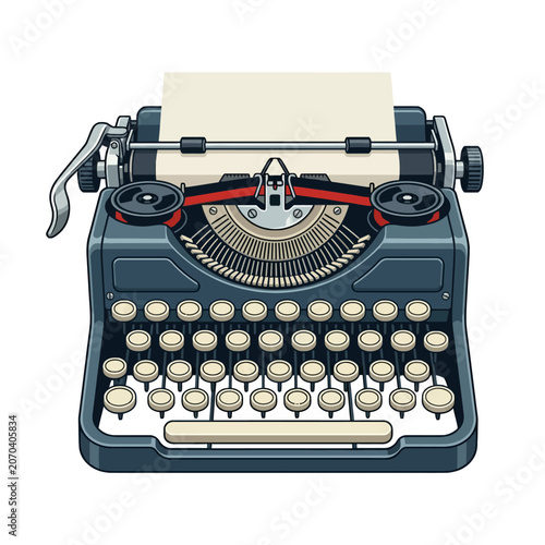 Foto A classic typewriter rests with a blank page ready today
