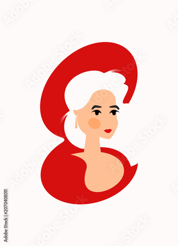 Young woman. Vector flat style cartoon illustration