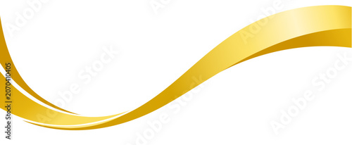 Schilderij op canvas Golden wave ribbon, gold gradient curve flow