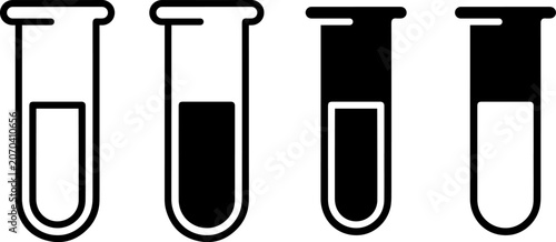 Foto Set of test tube icons with different liquid levels