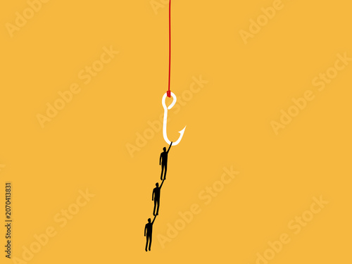 Konstfotografi group of people fell victim to the hook