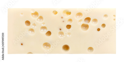 Quadro em tela Emmental cheese, whole block, isolated, from above