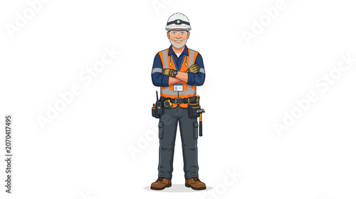 Construction Worker Wearing Safety Gear.