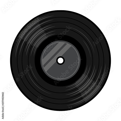 Photography A classic vinyl record spins in moody studio light