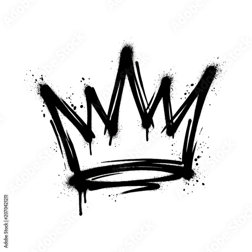 Konstfotografi A spray-painted crown decorates a bold graffiti artwork