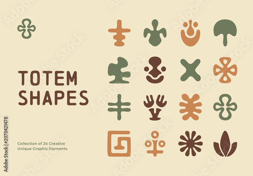 Totem Shapes Graphic Elements For Branding And Print Design