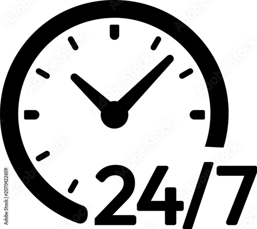 Obraz na plátně 24 7 Support Icon Vector Illustration