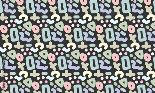 seamless pattern with abstract motif and pastel color fabric design stripes 
