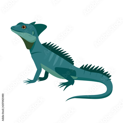 Tableau sur toile Basilisk in a clean 2D flat vector icon style, minimal and simple, set on a plain white background