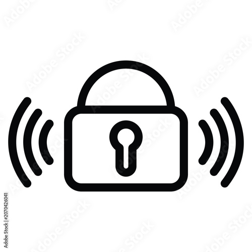 Digital Cyber Security Padlock Icon