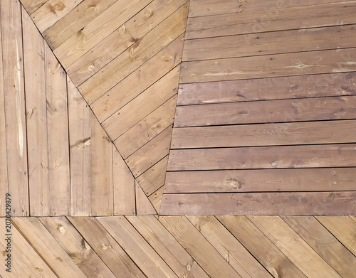 Wooden plank wall. Brown wooden background texture. Pine plank floor.