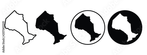 Fotografie Ontario map sign symbol icon set