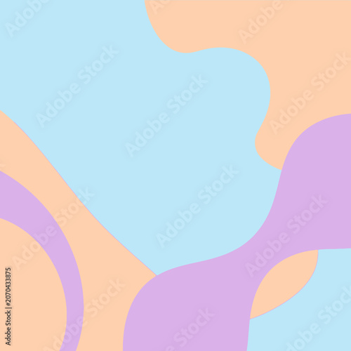 Pastel abstract shapes overflow across soft oceanic colors