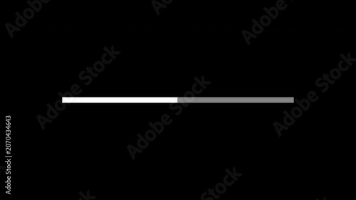 White Loading Bar Progress Indicator Animation on Alpha Channel. 4k video