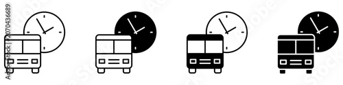 Vászonkép Bus arrival time icon vector set