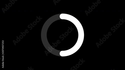Circular Loading Icon Animation with Rotating Progress Ring Alpha Channel