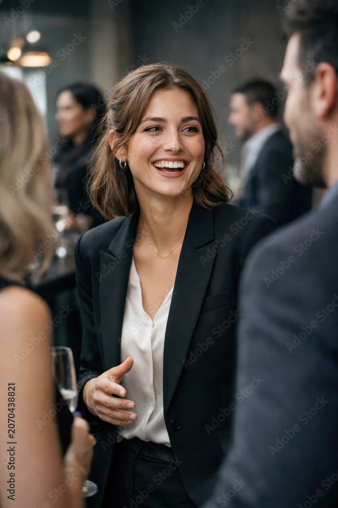 Fototapeta premium Elegant networking event conversation