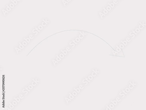 Curved arc vector arrow shape, double ended with opposing directions, ideal for design and illustration purposes, geometric shape, digital art