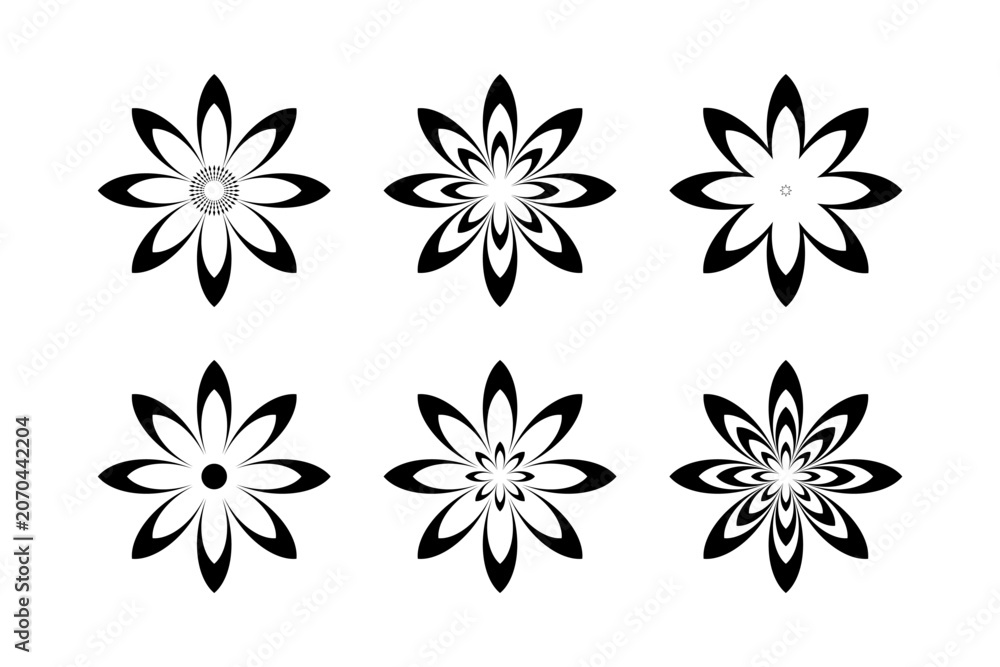 Fototapeta premium Set of Flower Icons Elements for Design. 