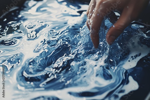 Cyanotype Wash Water Bath Abstract Blue Texture