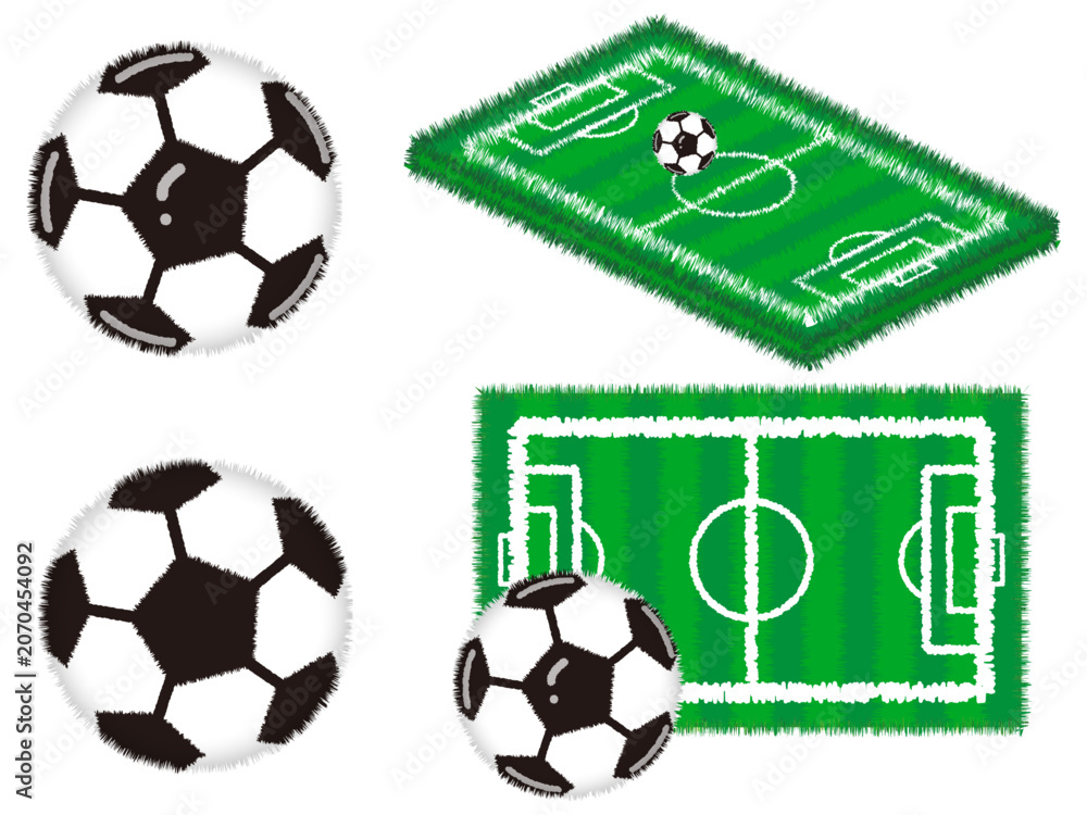 Obraz premium サッカーボールのイラスト素材セット2