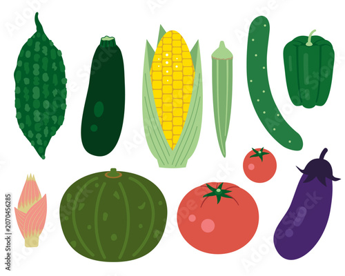 夏の食材イラストセット