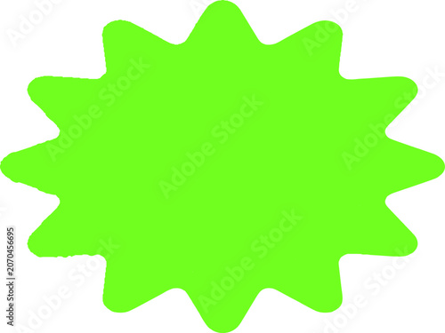  Bright Green Starburst Shape - Explosion Badge for Sale or Special Offer Design