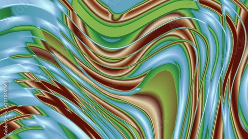 Video Background Multi Color Pastel Green Blue Cream Swirl Marble Pattern Abstract Wavy Lines Loop