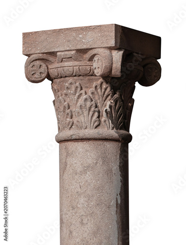 Фотография Elements of architectural decorations of buildings, columns and tops, gypsum molding, wall texture and stucco patterns