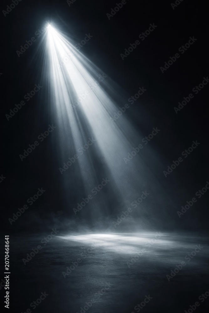 Obraz premium Dramatic spotlight illuminating darkness.