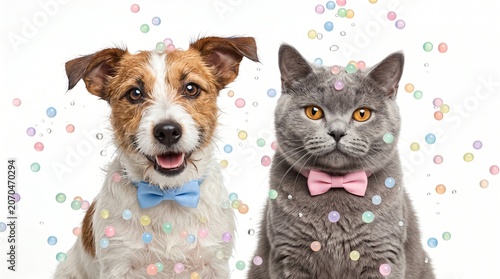 Jack Russell and British Shorthair Colorful Bath Beads
