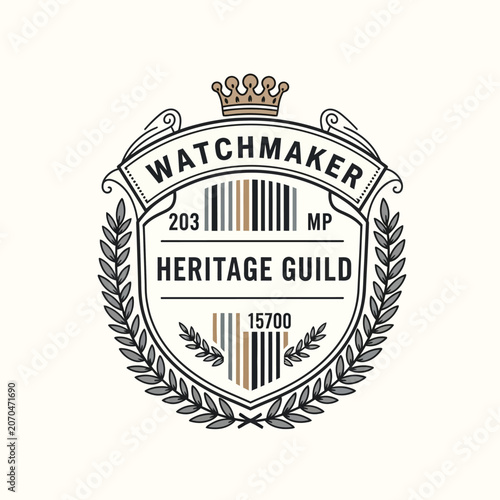Cuadro en lienzo Watchmaker heritage guild vintage horology emblem.