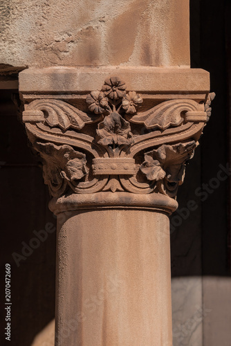 Quadro su tela Elements of architectural decorations of buildings, columns and tops, gypsum molding, wall texture and stucco patterns