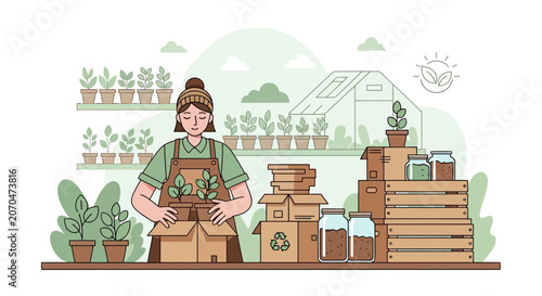 Gardening Enthusiast Tending Indoor Plants and Seedlings