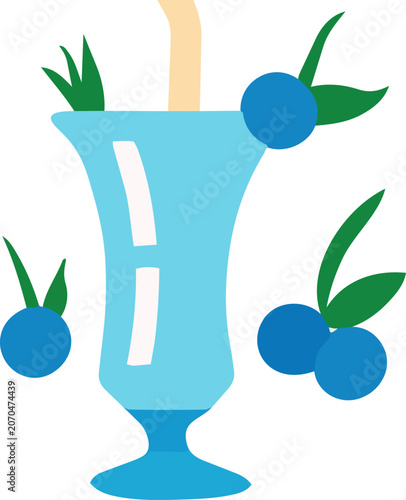 Blueberry cocktail glass beverage