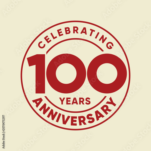 Bild auf Leinwand 100 years anniversary celebration logo vector design template.