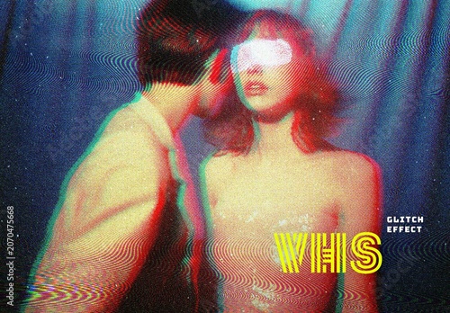 VHS Glitch Art Photo Effect