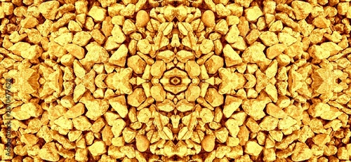 Картината върху платно This composition transforms simple golden stones into a majestic pattern worthy of a mineral palace