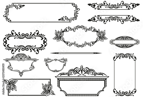 Vintage Ornamental Label Frames Collection