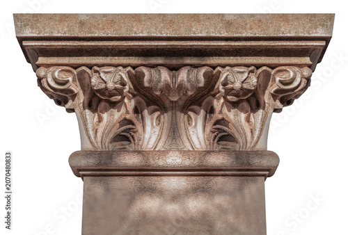 Fotografía elements of architectural decorations of buildings, ancient arches and columns, pommel and patterns, on the streets in Barcelona, public places