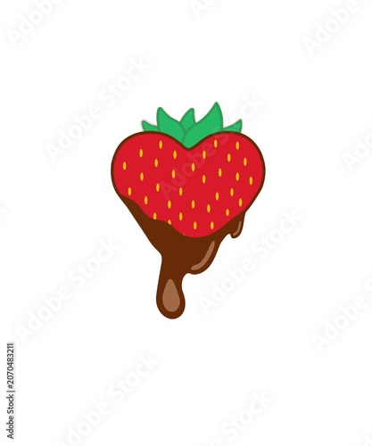 Heart shaped strawberries coated in chocolate