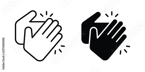 Foto Clapping hands icon outline drawing and clipart version