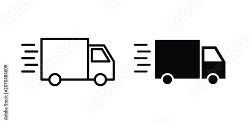 Tableau sur toile fast delivery icon outline drawing and clipart version