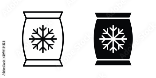 Fotografía Frozen food icon outline drawing and clipart version